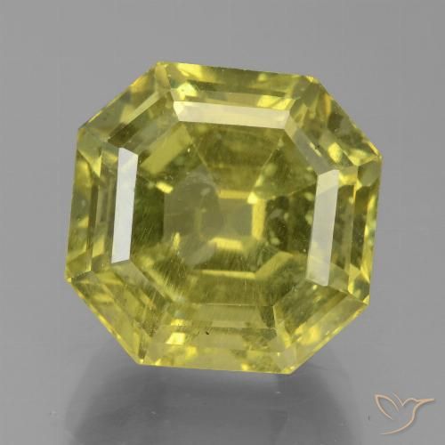 9.42ct 天然 中黄色 磷灰石, 祖母绿式切割, VS