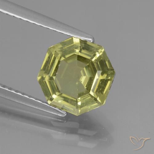 2.48ct 天然 绿黄色 磷灰石, 祖母绿式切割, VS