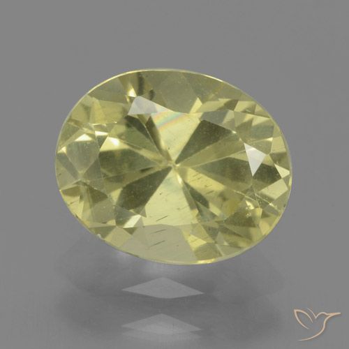 2.08ct 天然 中黄色 磷灰石, 椭圆形, VS