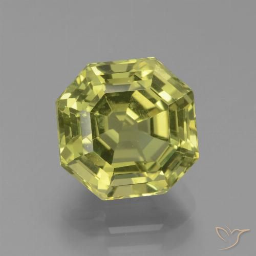 4.64ct 天然 中黄色 磷灰石, 祖母绿式切割, VS