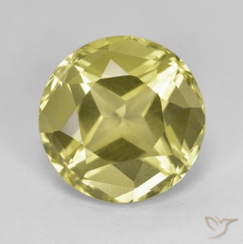 6.71ct 天然 淡黄色 磷灰石, 圆形的, VVS-VS