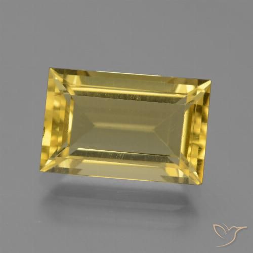 4.58ct 天然 浅金黄色 磷灰石, 狭长方形, VS