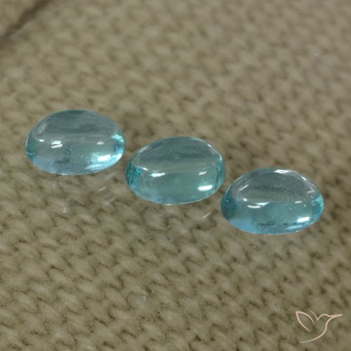 0.92ctw 天然 水蓝 磷灰石, 椭圆形, 透明