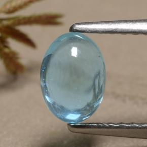 0.92克拉天然磷灰石，椭圆形切割，6.8×4.9毫米，透明