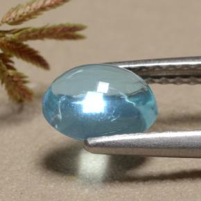 0.92克拉天然磷灰石，椭圆形切割，6.8×4.9毫米，透明