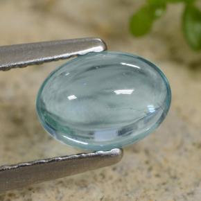 0.83克拉天然绿松石磷灰石，椭圆形切割，6.8×5毫米，透明