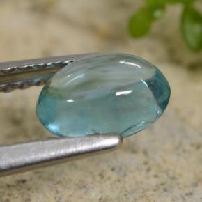 0.83克拉天然绿松石磷灰石，椭圆形切割，6.8×5毫米，透明