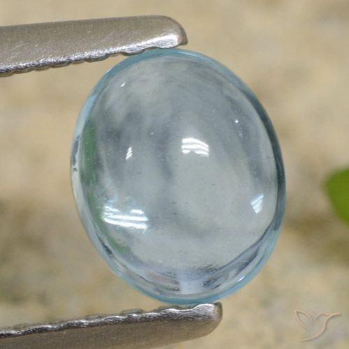 0.66ct 天然 浅青色 磷灰石, 椭圆形, 透明