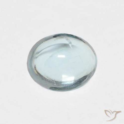 0.74ct 天然 浅蓝绿色 磷灰石, 椭圆形, 透明