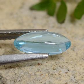 0.73克拉天然绿松石磷灰石，马眼形，8.8×4.1毫米，透明