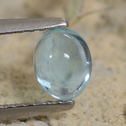 0.71ct 天然 浅青色 磷灰石, 椭圆形, 透明