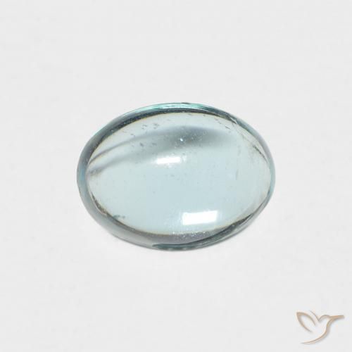 0.87ct 天然 浅蓝绿色 磷灰石, 椭圆形, 透明