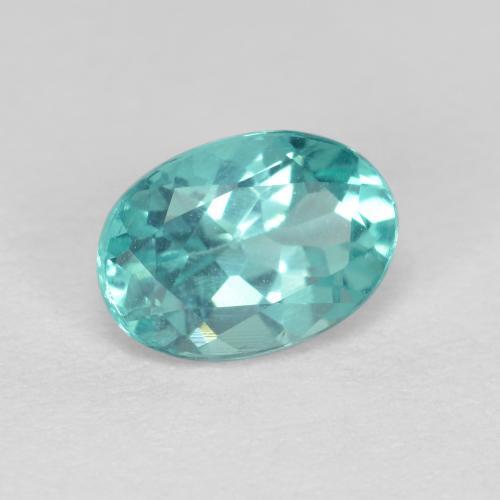 0.86克拉天然绿松石磷灰石，椭圆形切割，6.9×4.9毫米，VS
