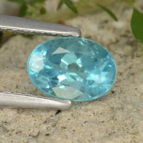 0.93克拉天然磷灰石，椭圆形切割，6.9×5毫米，VS