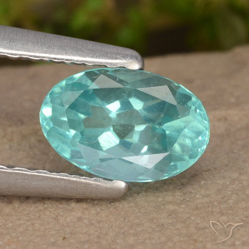0.74ct 天然 蓝绿色 磷灰石, 椭圆形, VS