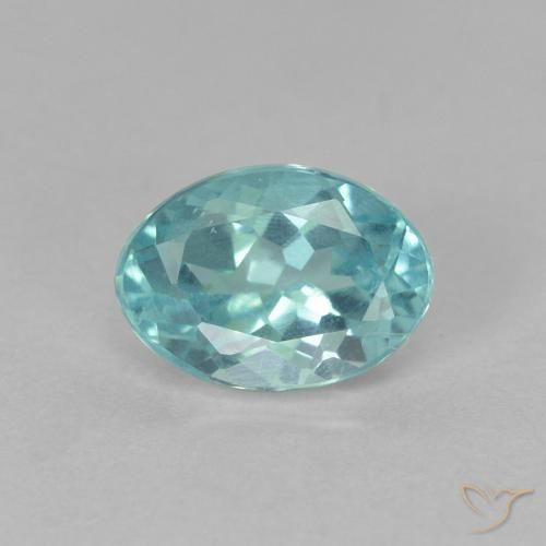 0.91ct 天然 蓝绿色 磷灰石, 椭圆形, VS