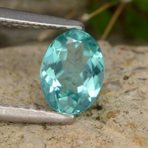 0.79克拉天然磷灰石，椭圆形切割，6.9×5.1毫米，VS