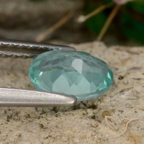 0.82克拉天然绿松石磷灰石，椭圆形切割，7×4.9毫米，VS