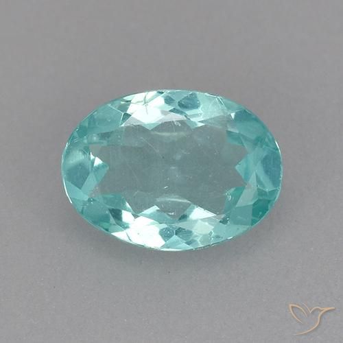 0.77ct 天然 蓝绿色 磷灰石, 椭圆形, VS