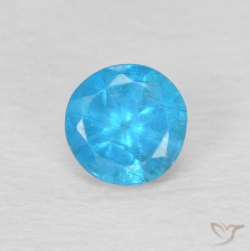 0.23ct 天然 中蓝 磷灰石, 圆形的, VS