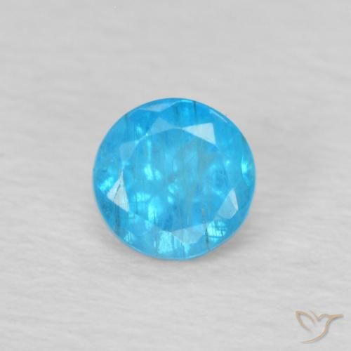 0.22ct 天然 中蓝 磷灰石, 圆形的, VS