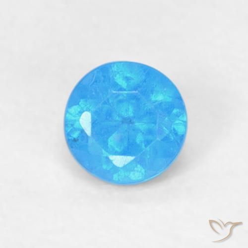 0.18ct 天然 中蓝 磷灰石, 圆形的, VVS-VS
