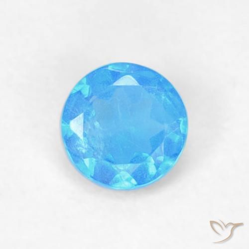 0.20ct 天然 中蓝 磷灰石, 圆形的, VVS-VS