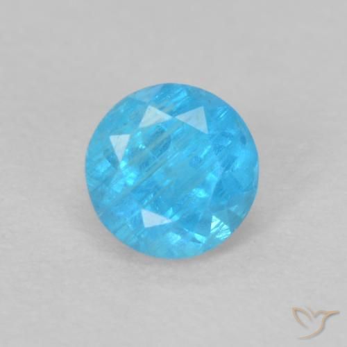 0.24ct 天然 深蓝色 磷灰石, 圆形的, VS