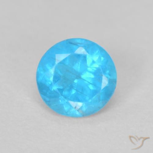 0.20ct 天然 浅蓝色 磷灰石, 圆形的, VS
