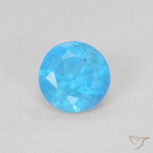 0.19ct 天然 深蓝色 磷灰石, 圆形的, VS