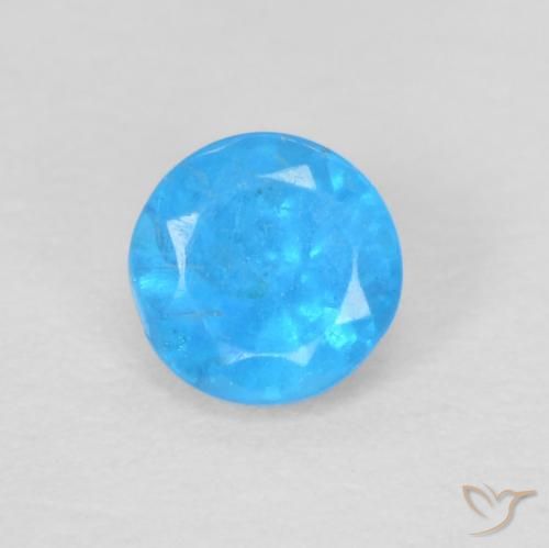 0.22ct 天然 深蓝色 磷灰石, 圆形的, VS