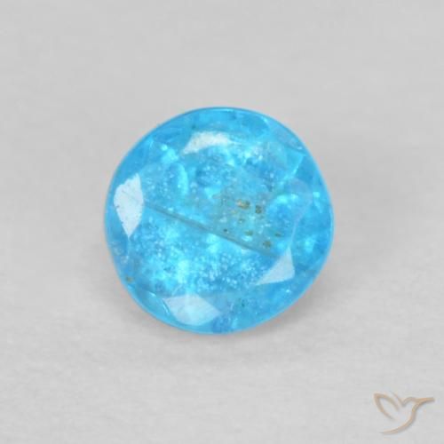 0.19ct 天然 天蓝色 磷灰石, 圆形的, VS