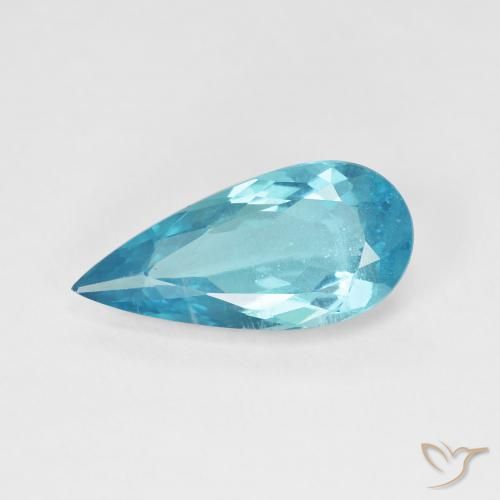 4.81ct 天然 蓝绿色 磷灰石, 梨形, VVS-VS