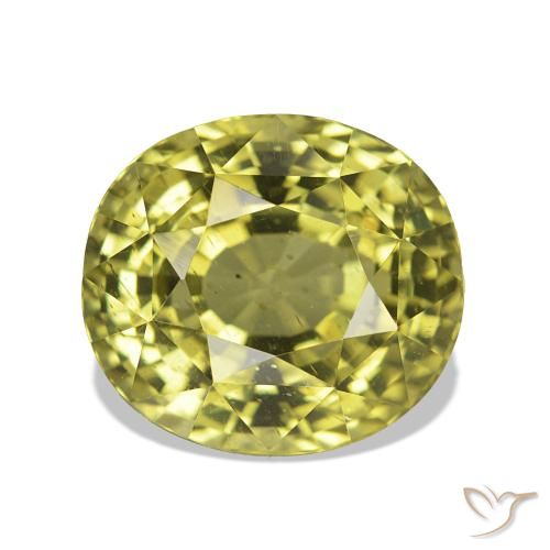 6.24ct 绿黄色 磷灰石, 椭圆形, VS