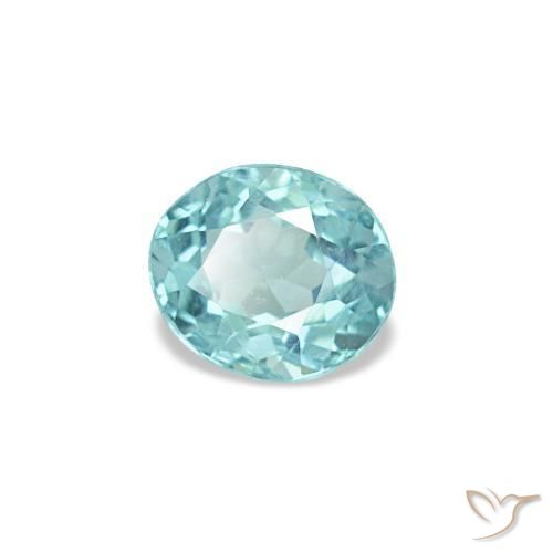 0.23克拉天然绿松石磷灰石，椭圆形切割，4.1×3.5毫米，VVS