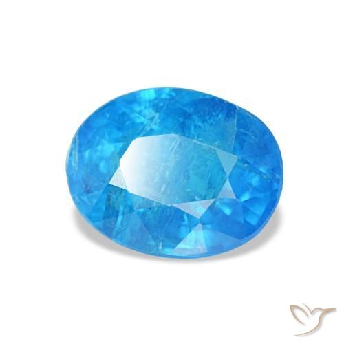 0.92克拉天然磷灰石，椭圆形切割，6.6×5.2毫米，SI