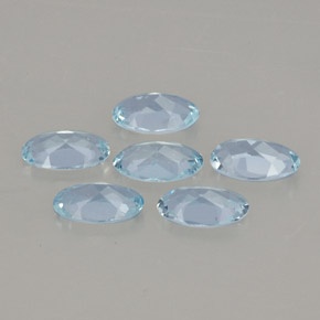 天然海蓝宝石，椭圆形切割，5×3.1毫米，VVS-VS
