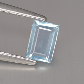 0.43克拉天然海蓝宝石，长方形切工，5.9×4毫米，VS