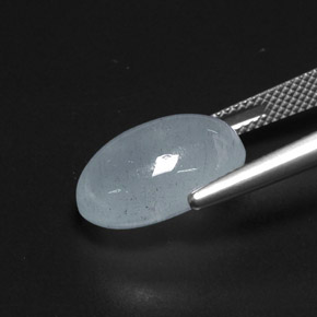 9.56克拉天然蓝晶，椭圆形切割，半透明