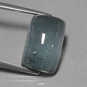12.39克拉天然海蓝宝石，长方形切工，16.9×10.9毫米，半透明