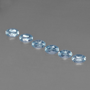 天然海蓝宝石，椭圆形切割，4.9×3.1毫米，VVS-VS