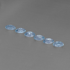 天然海蓝宝石，椭圆形切割，4.9×3.1毫米，VVS-VS