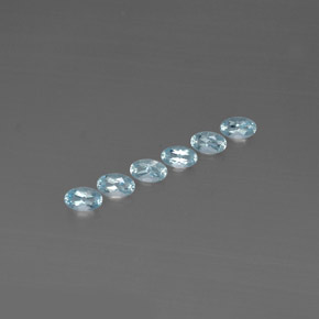 天然海蓝宝石，椭圆形切割，5.1×3.1毫米，VVS-VS