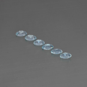 天然海蓝宝石，椭圆形切割，5.1×3.1毫米，VVS-VS