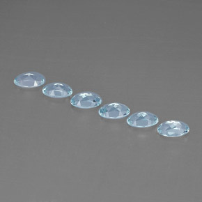 天然海蓝宝石，椭圆形切割，5.1×3.1毫米，VVS-VS
