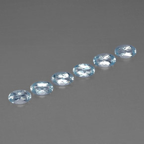 天然海蓝宝石，椭圆形切割，4.9×3.1毫米，VVS-VS