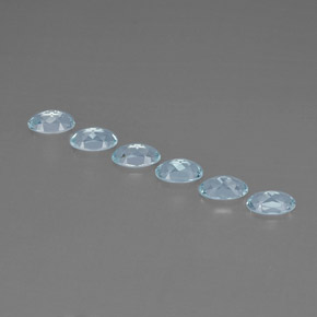 天然海蓝宝石，椭圆形切割，5.1×3毫米，VVS-VS