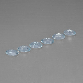 天然海蓝宝石，椭圆形切割，5×3.1毫米，VVS-VS