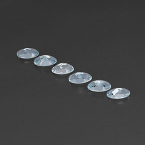 天然海蓝宝石，椭圆形切割，5.1×3.1毫米，VVS-VS