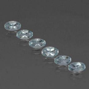 天然海蓝宝石，椭圆形切割，5.1×3.1毫米，VVS